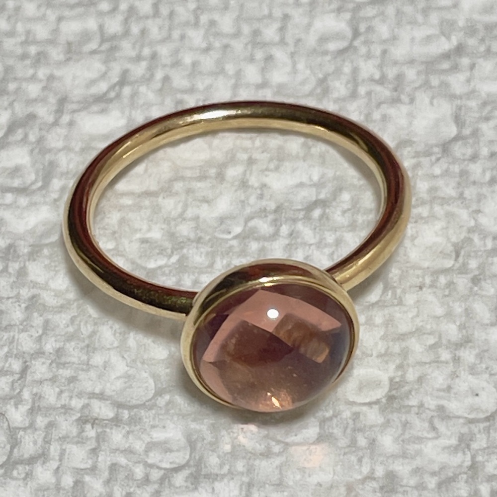 Pandora Solid 14k Gold Pink Droplet Ring Size 9